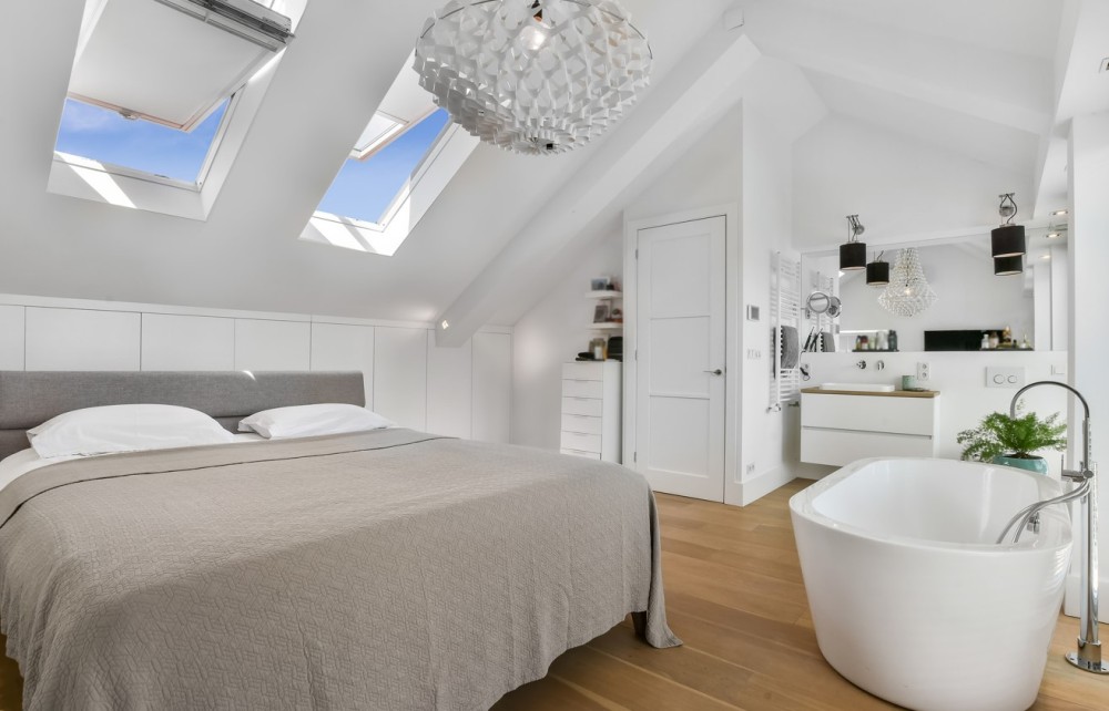 loft conversion bedroom with bathroom