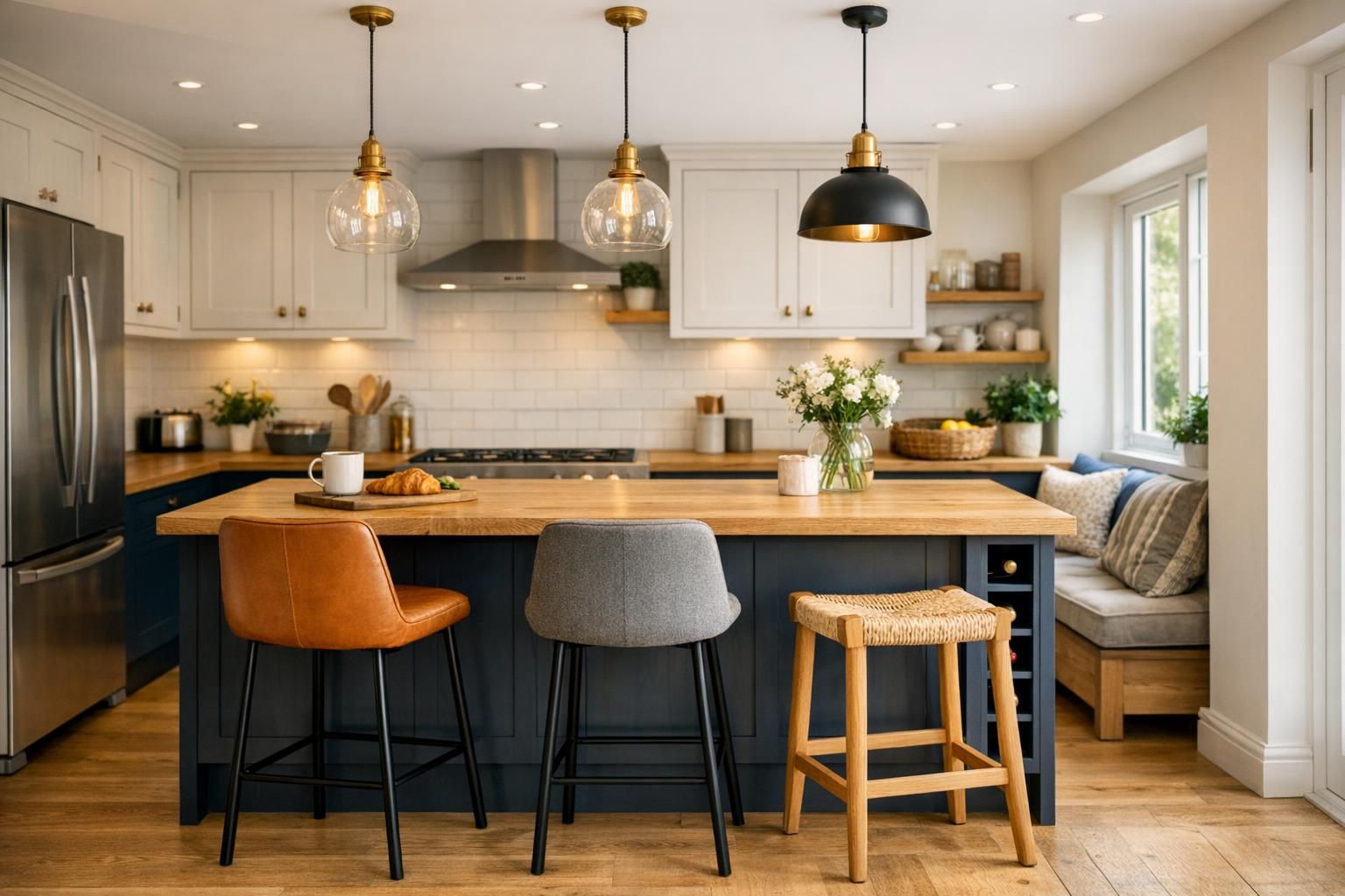 Breakfast Bar Ideas for UK Kitchens Seating Styles Lighting and Space Saving Layouts