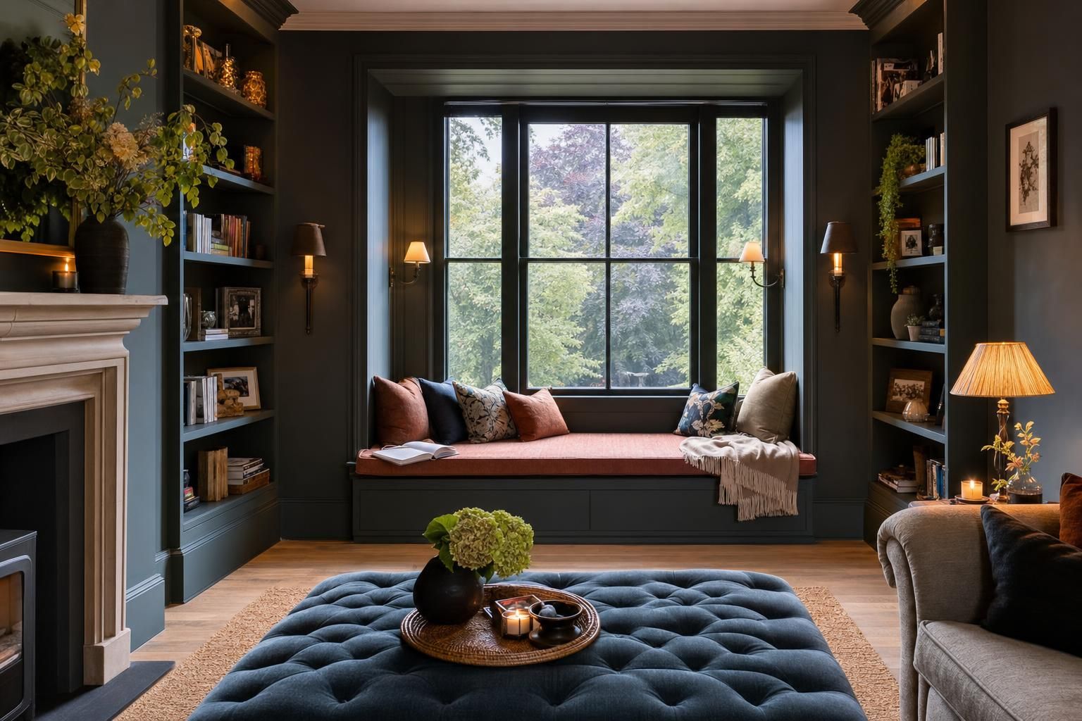 Cosy Snug Room Ideas for Homes with Deep Colours Clever Lighting and Built In Seating