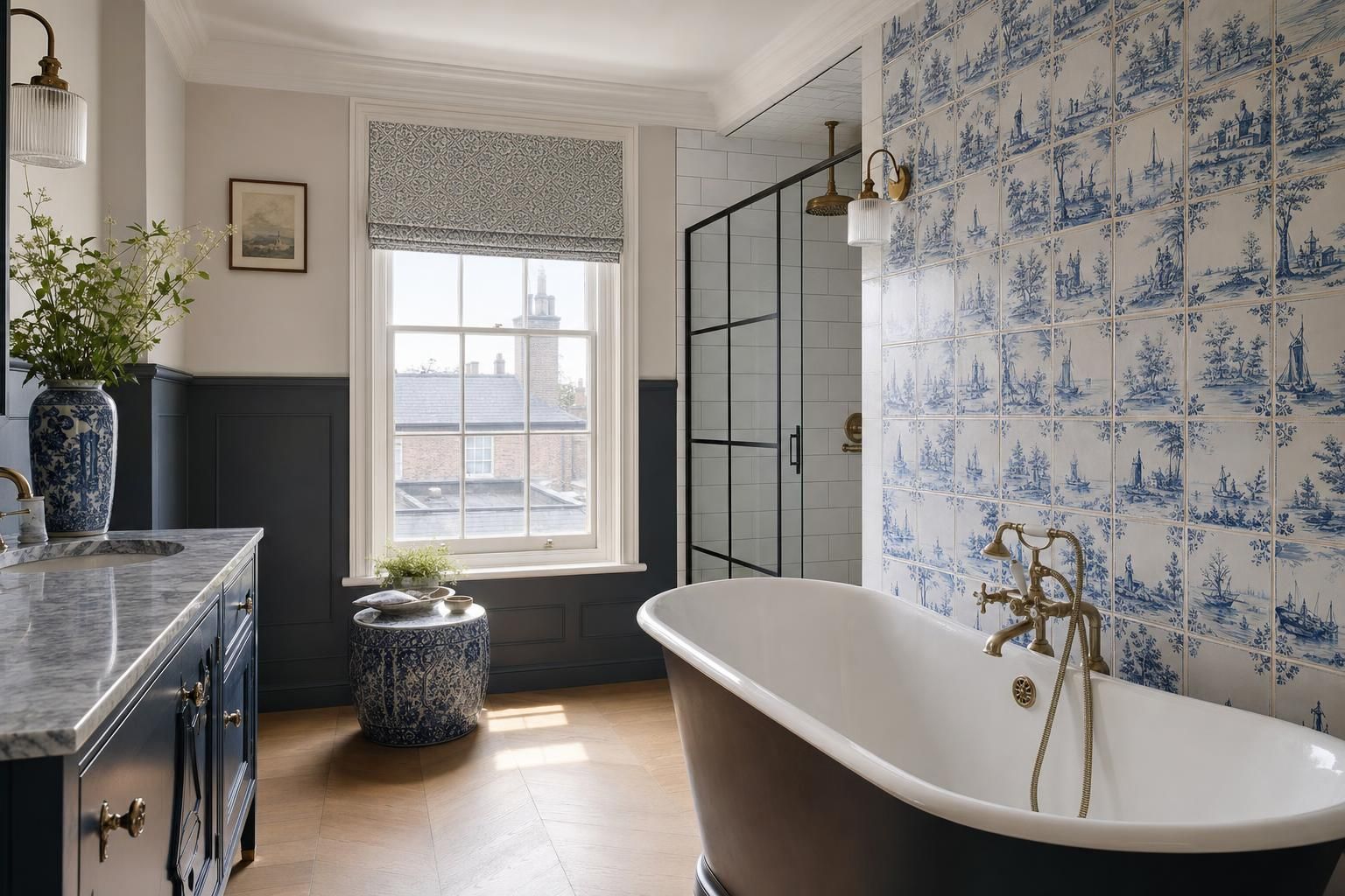 Delft Tile Bathroom Ideas for Homes with Heritage Charm and Modern Contrast