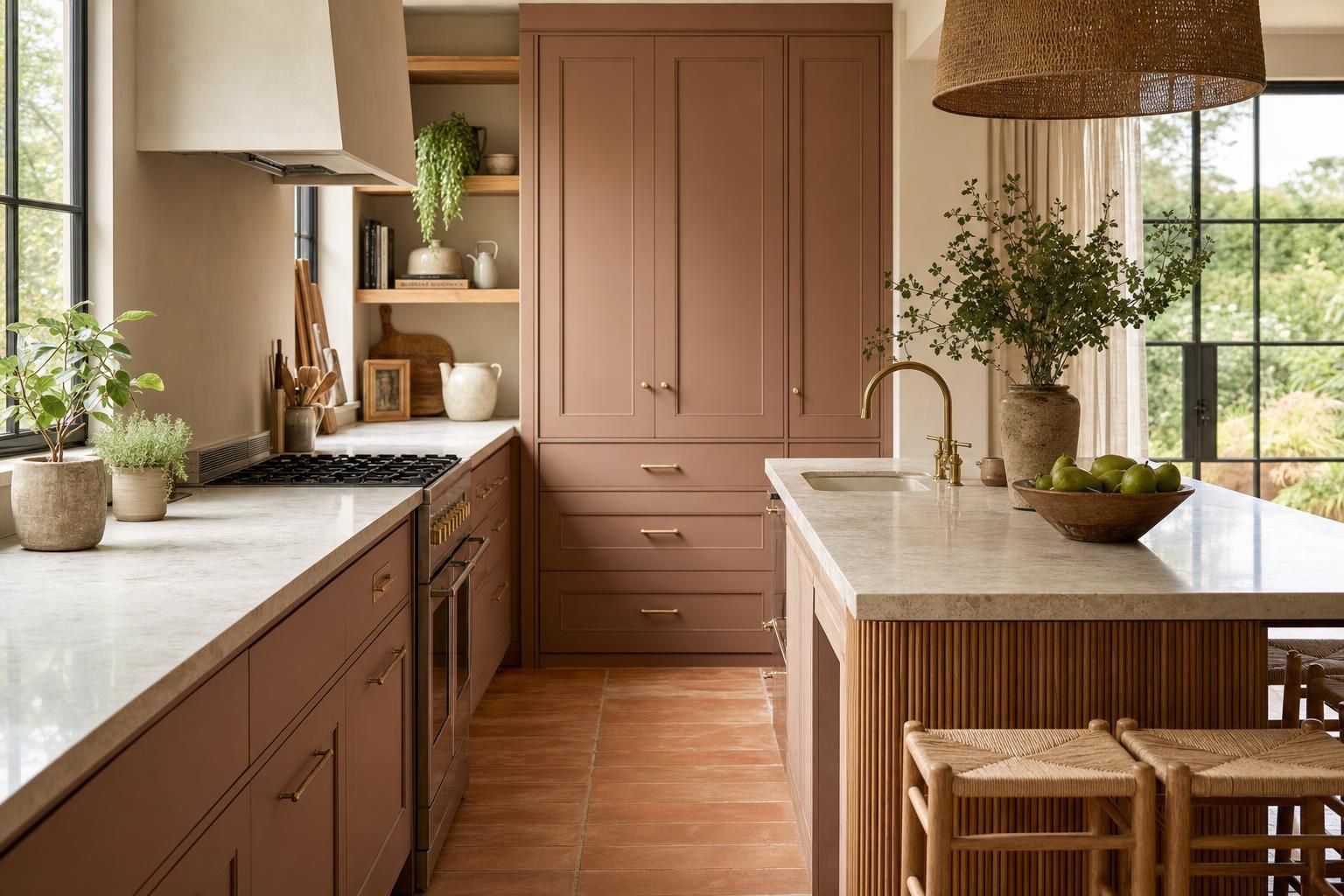 Earthy Kitchen Ideas for Homes with Clay Tones Natural Wood and Soft Textures