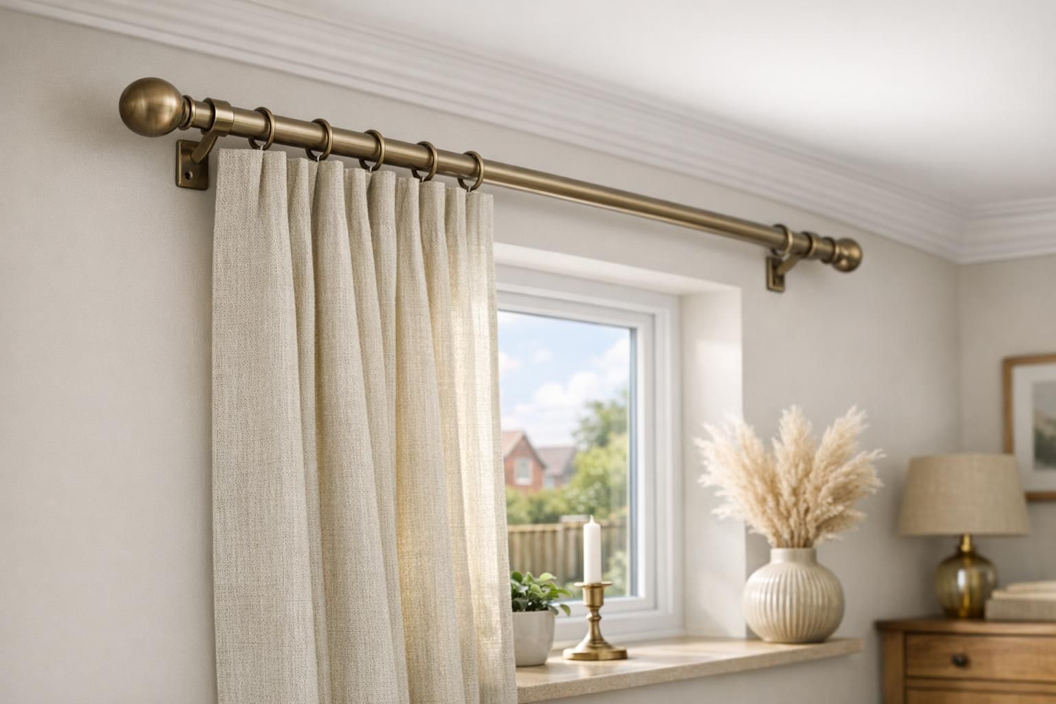 How to Fit a Curtain Pole in a UK Home Measure Brackets Fixings and Finishing Touches