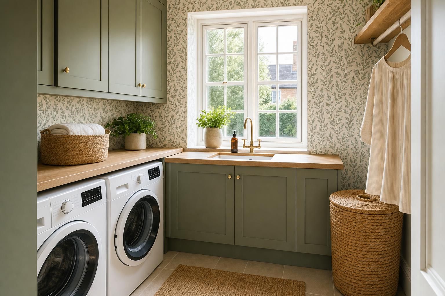 Laundry Room Wallpaper Ideas for Homes That Add Pattern Without Overwhelming Small Spaces