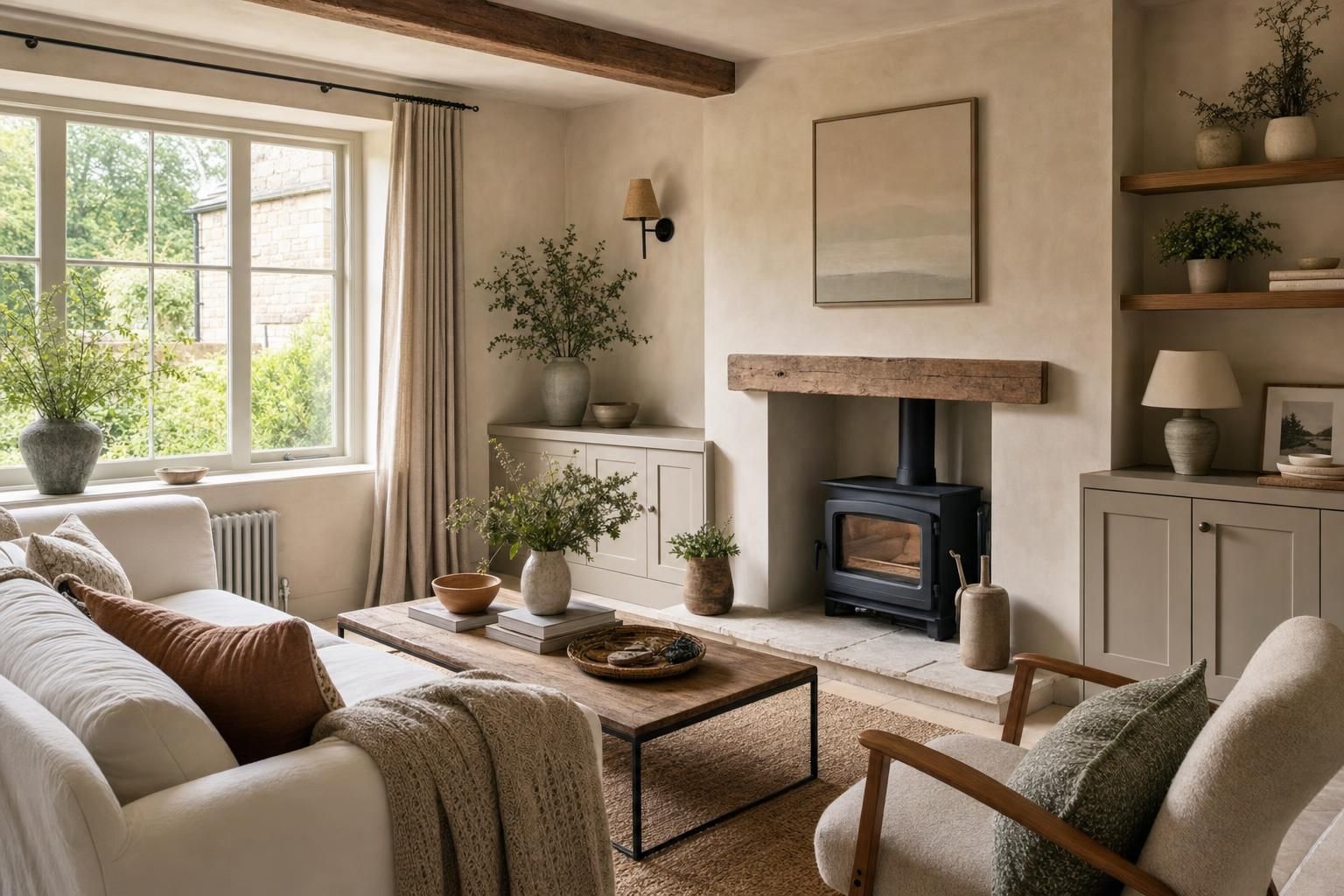 Limewash Living Room Ideas for Homes with Soft Texture and Warm Natural Colour Layers