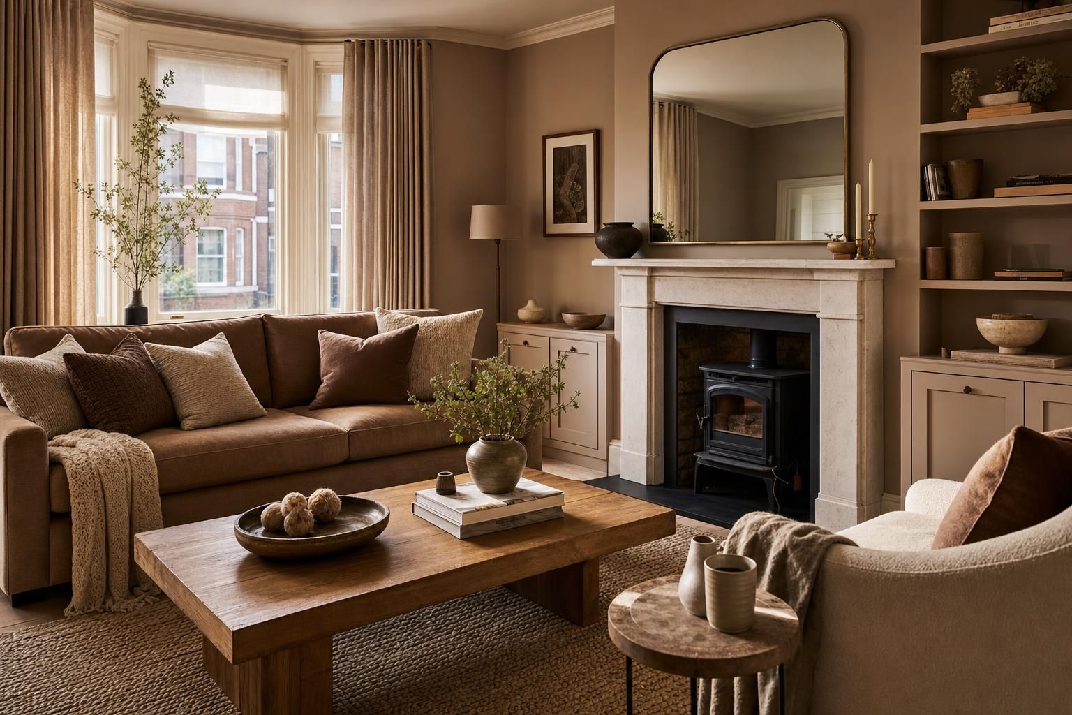 Mocha Mousse Living Room Ideas for Homes with Warm Neutrals and Layered Texture