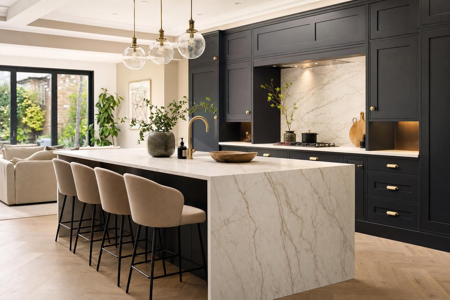 Waterfall Edge Island Ideas for Kitchens That Feel Sleek Not Cold
