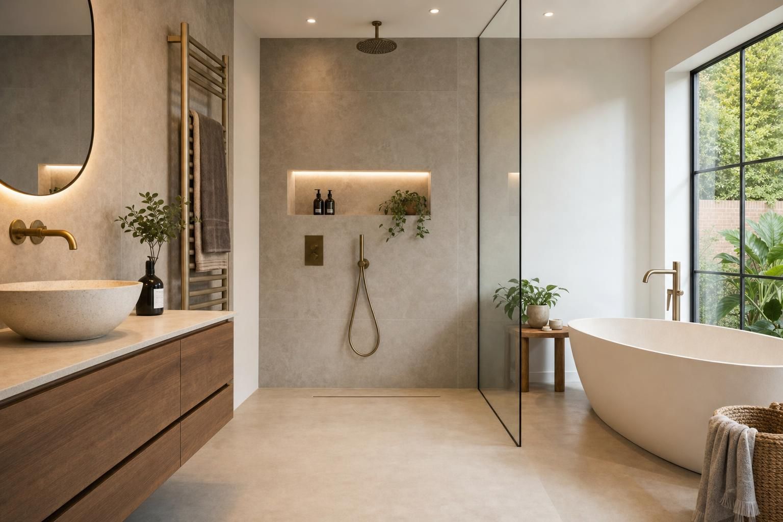 Wet Room Style Bathroom Ideas for Homes with Seamless Floors and Spa Like Finishes