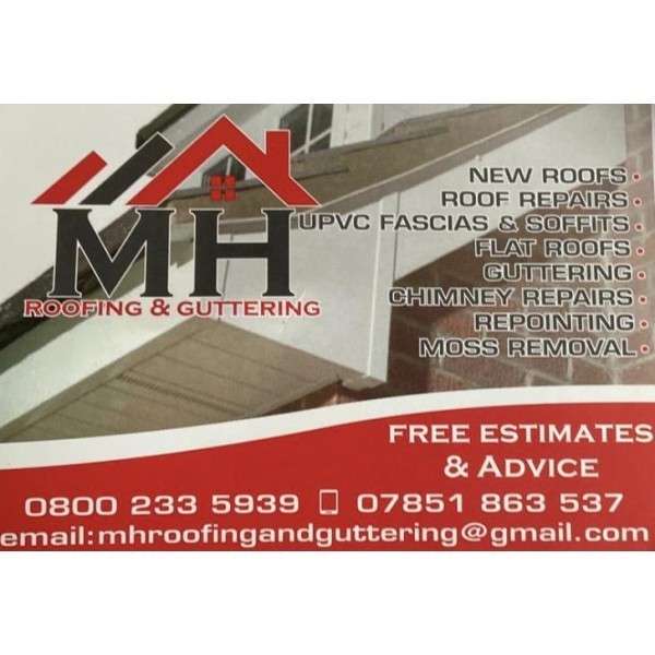 MH roofing and guttering logo